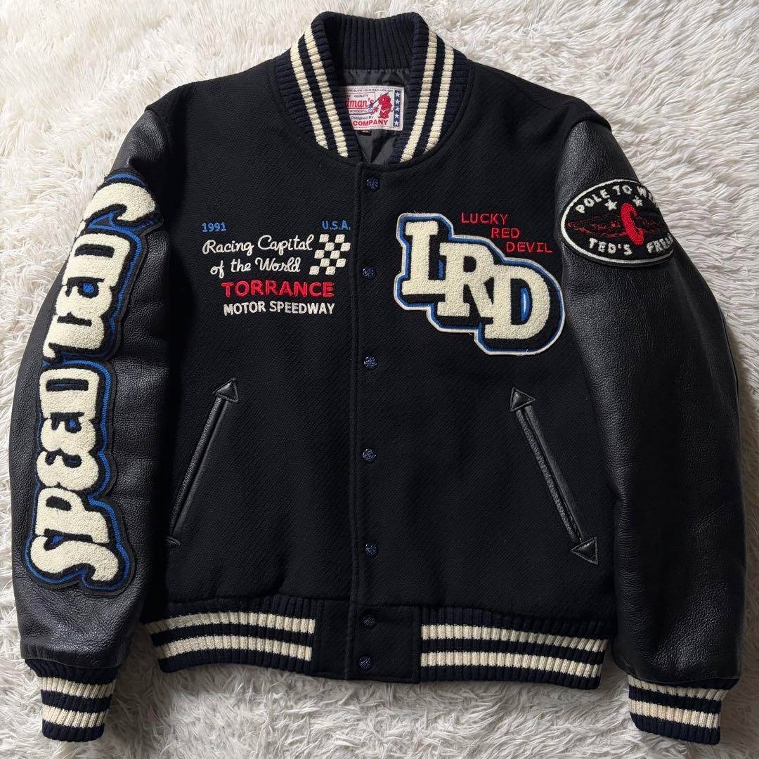 TEDMAN - 【激レア/42サイズ】TEDMAN スタジャン 袖レザー ブラック