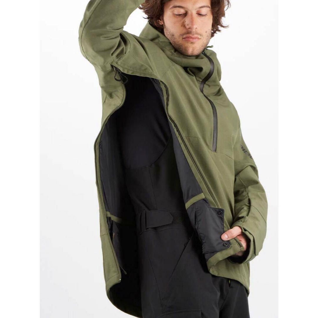 美品！ サロモン アノラックパーカー ハーフジップ スキー XL カーキ