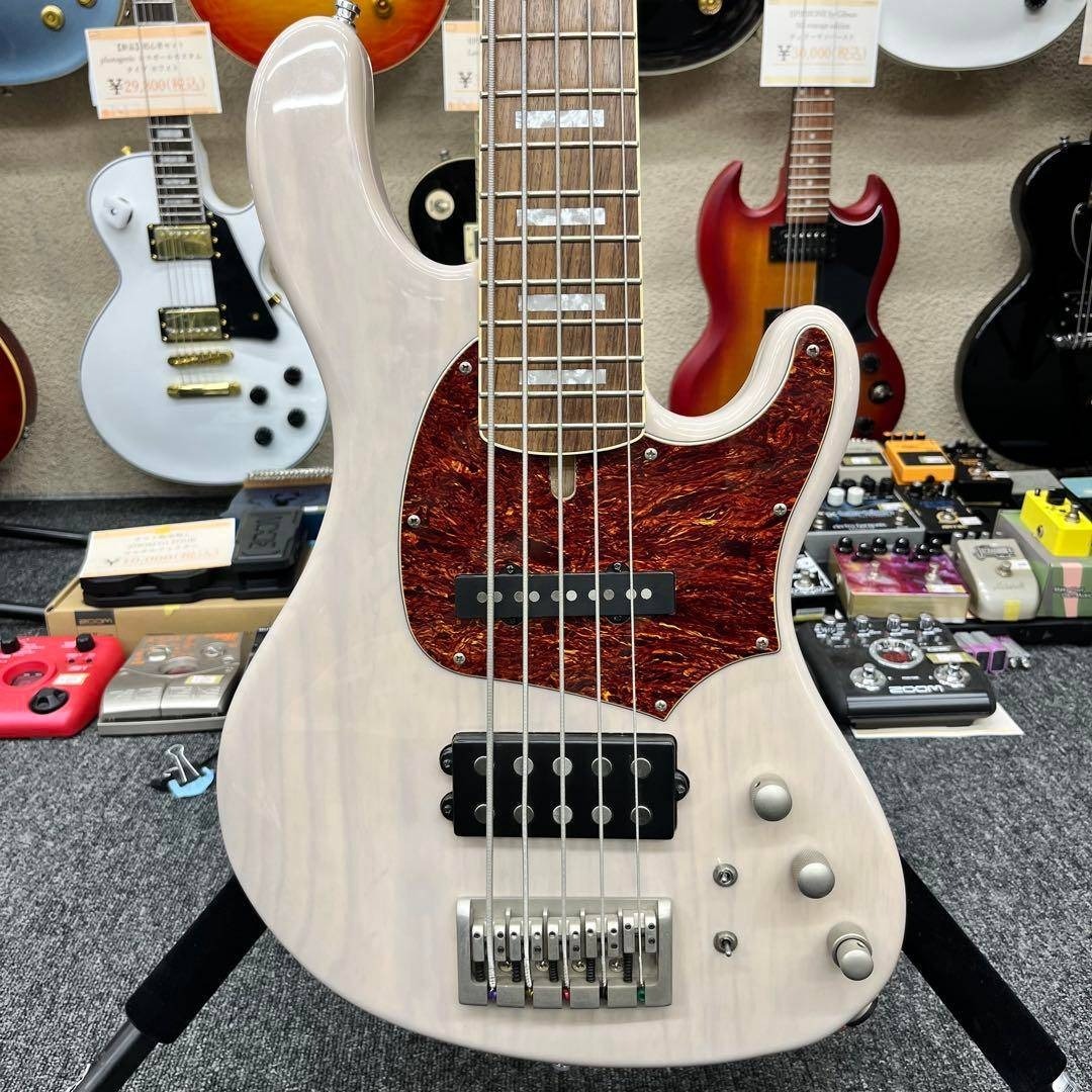 11080】CORT GB75 5弦べース アッシュボディ ホワイト