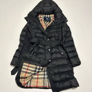 美品✨️バーバリーロンドン 超ロングベルテッドダウン美サイド