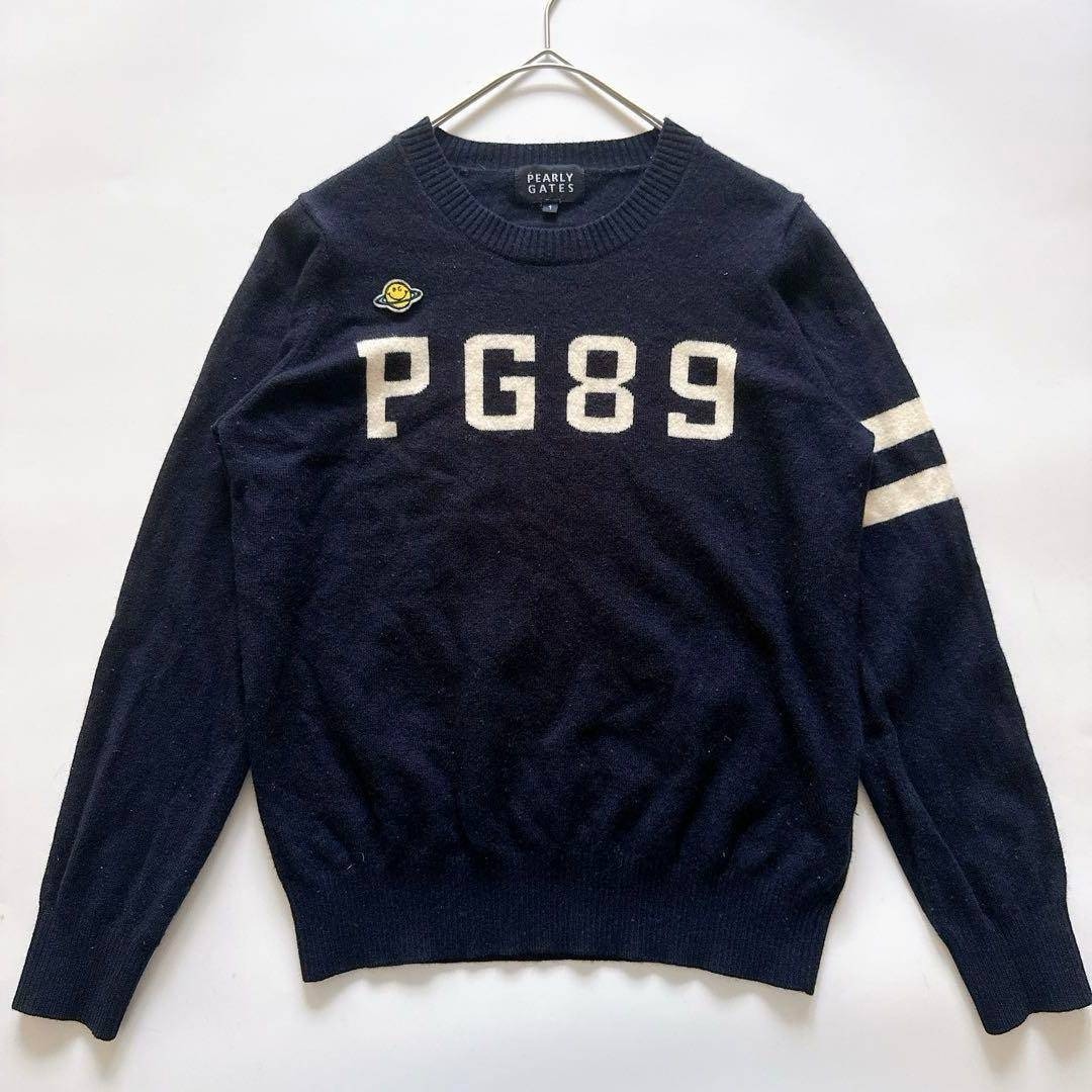 PEARLY GATES - カシミヤ混✨パーリーゲイツ クルーネックウールニット