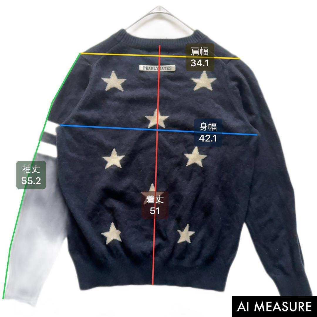 PEARLY GATES - カシミヤ混✨パーリーゲイツ クルーネックウールニット