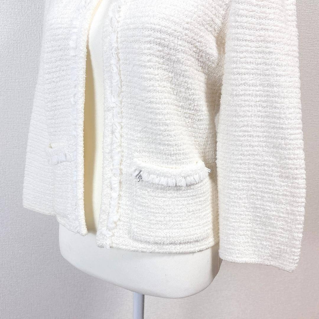 FOXEY - 【美品】 FOXEY ノーカラージャケット 40 オフホワイト