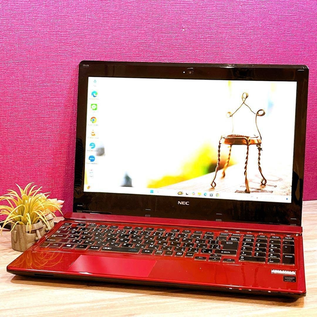 NEC - NEC赤✨美品✨すぐ使えるノートパソコン✨メモリ8G✨カメラ付