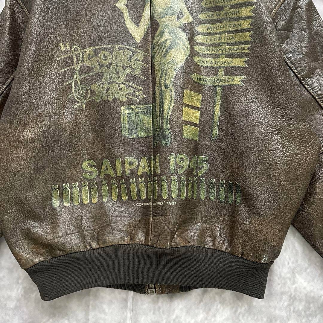AVIREX - 希少 80s AVIREX A-2 レザージャケット フライトジャケット M