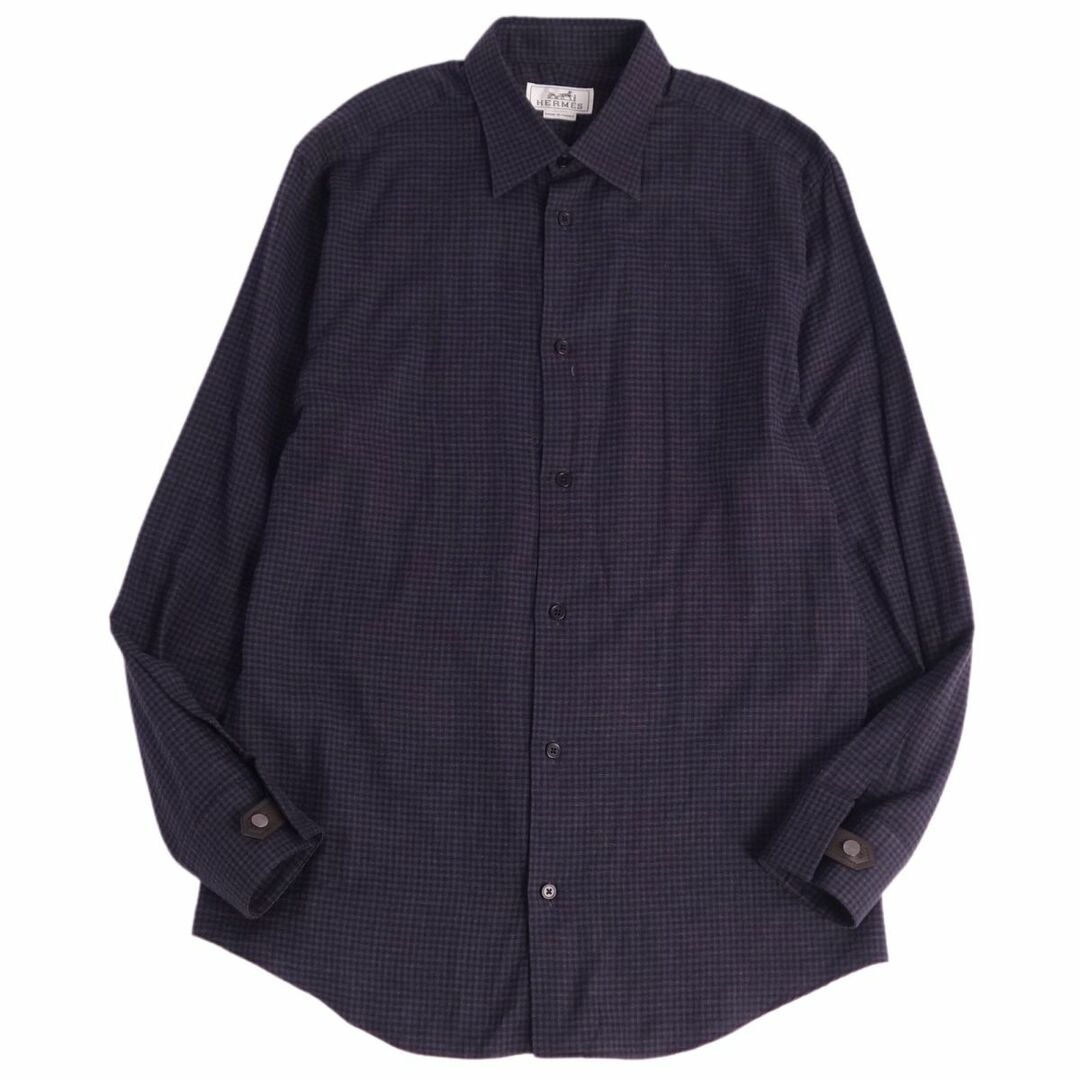 HERMES - 極美品 エルメス HERMES シャツ ネルシャツ ロングスリーブ