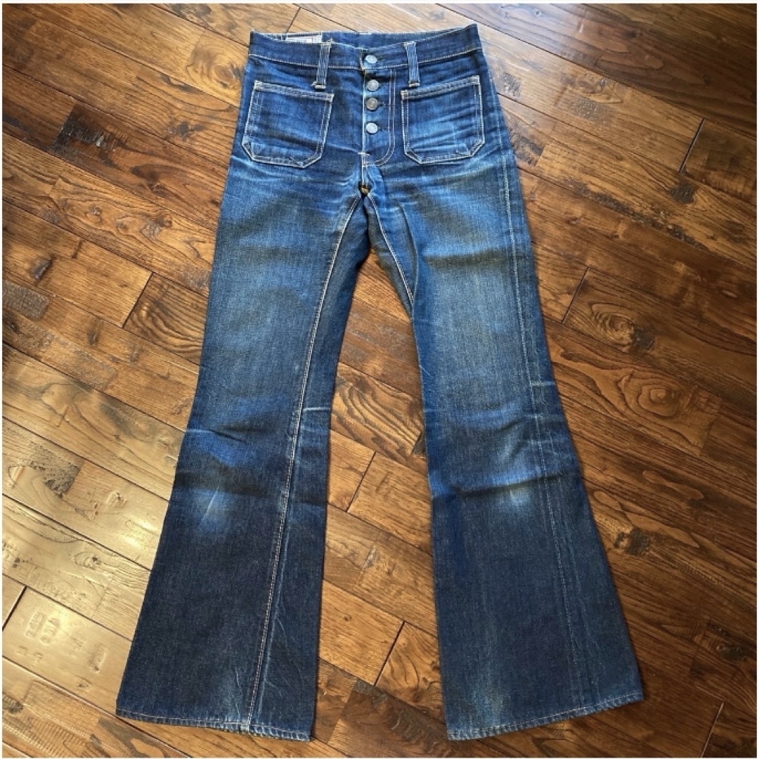 EDWIN - 濃紺色落ち極上！70s EDWIN パッチポケット ベルボトム フレア