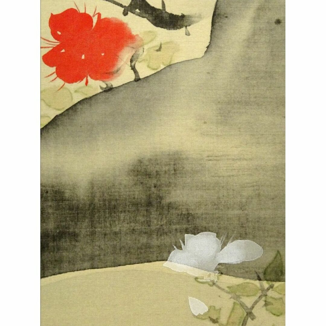 複製】掛軸 尾形光琳『躑躅図』大塚巧藝社 絹本 共箱付 掛け軸 a110516