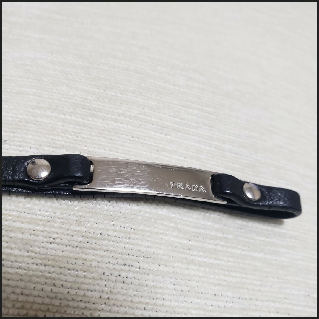 PRADA - PRADA/プラダ□携帯/スマホストラップ/レザー×シルバーメタル