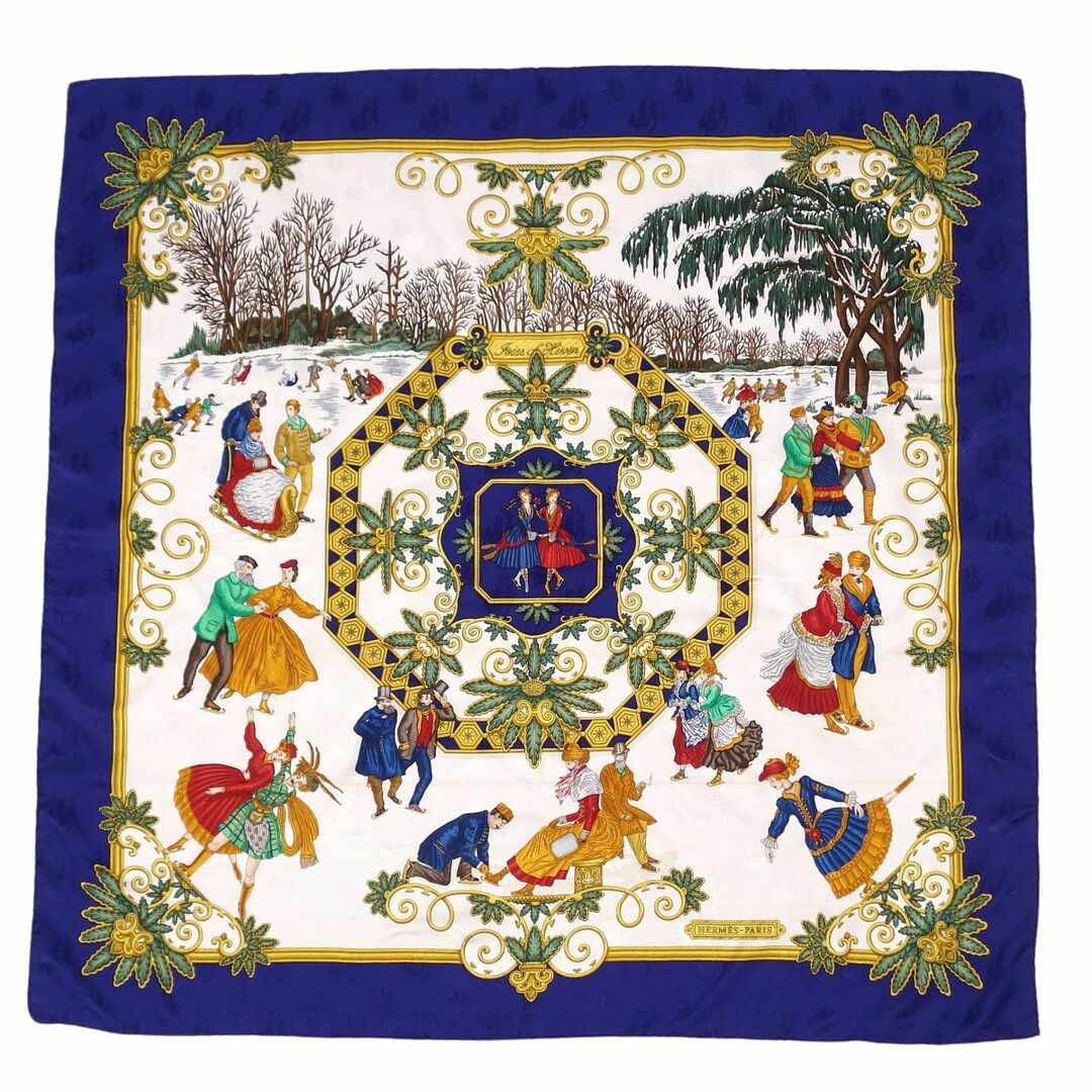 HERMES - エルメス HERMES スカーフ カレ90 Joies d Hiver 冬の愉しみ