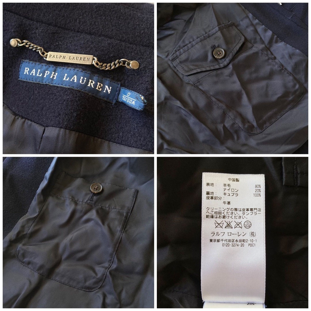 Ralph Lauren - ラルフローレン レザー 切替 ウールメルトン ダブル