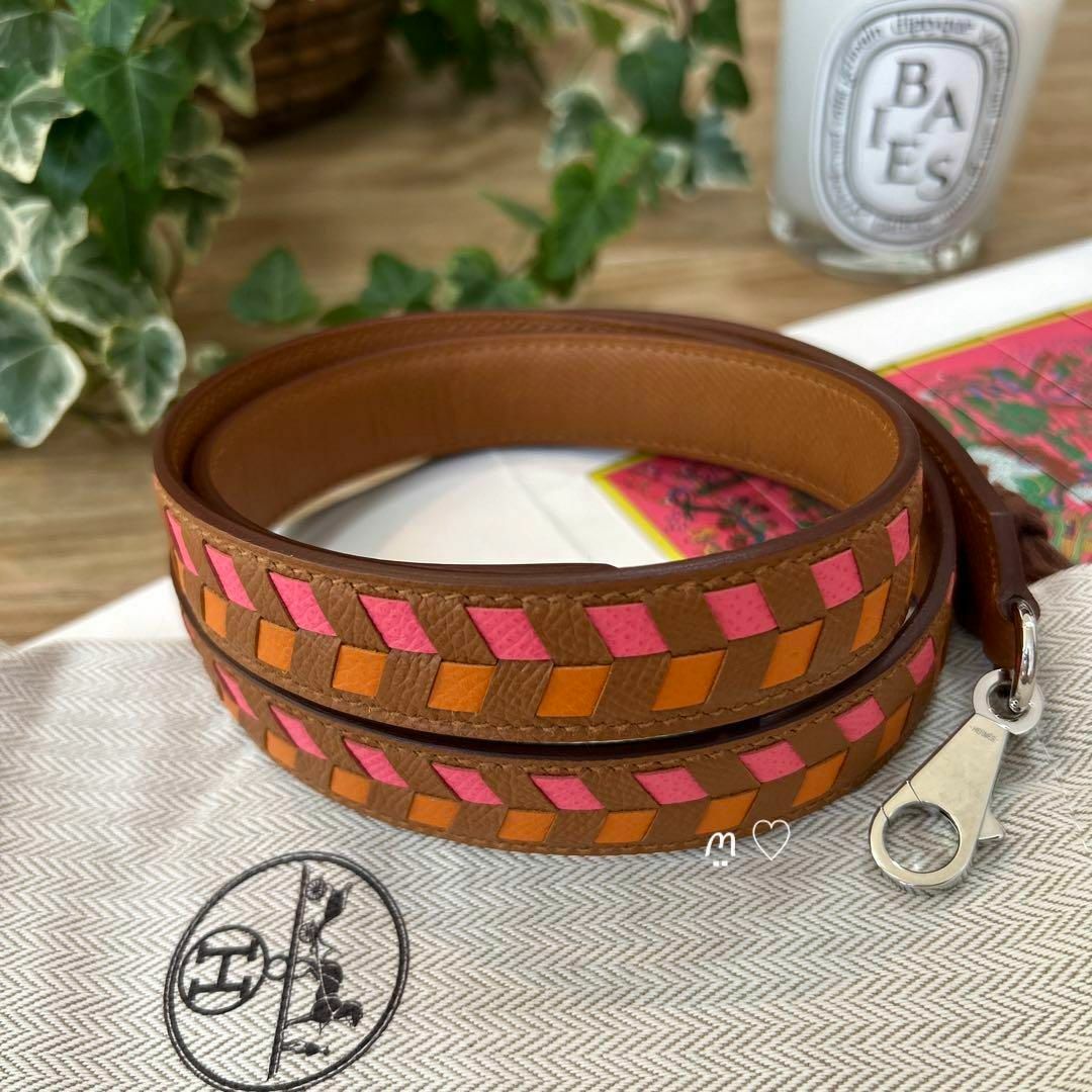 HERMES - エルメス トレサージュドゥキュイール25mm バンドリエール
