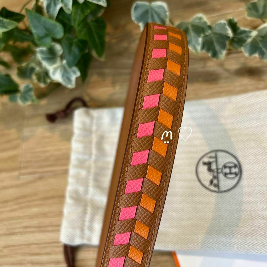 HERMES - エルメス トレサージュドゥキュイール25mm バンドリエール