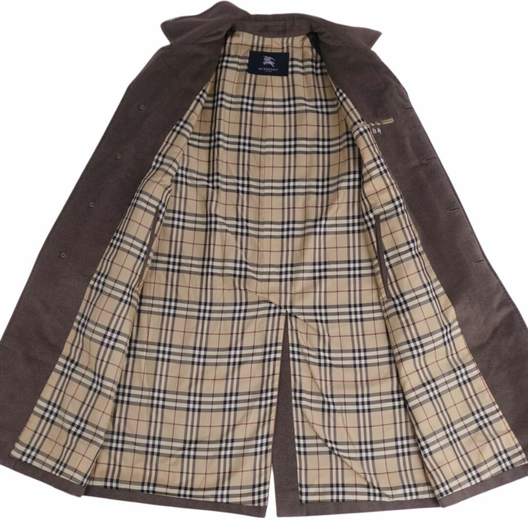 美品☆バーバリーロンドン カシミヤ アンゴラ混 ステンカラーコート