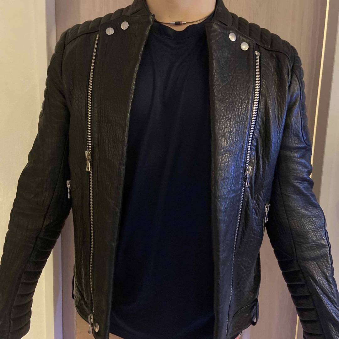 BALMAIN - 極美品☆ BALMAIN 牛革 定番レザージャケット☆バルマン(着