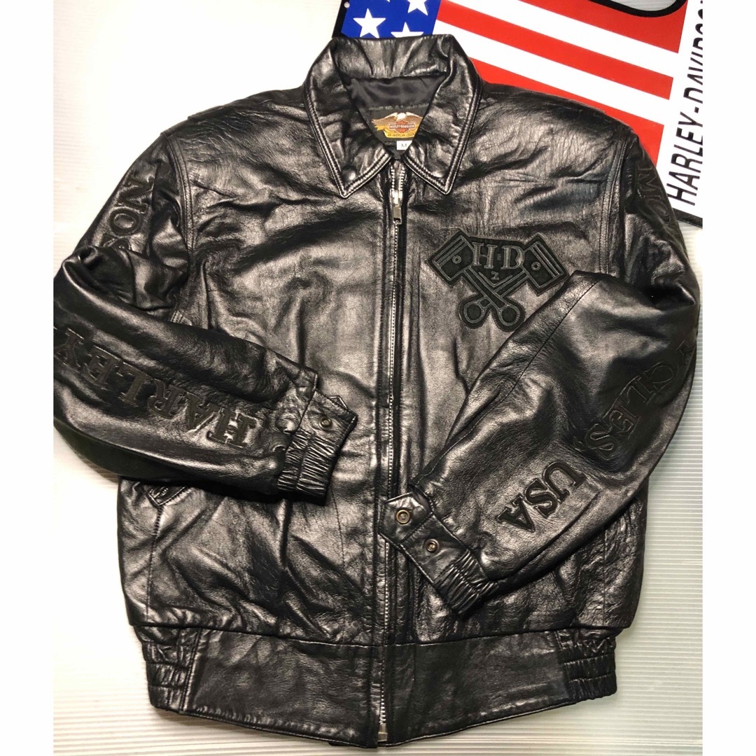 Harley Davidson - 【稀少！全面刺繍！入手困難】美品羊革ハーレー