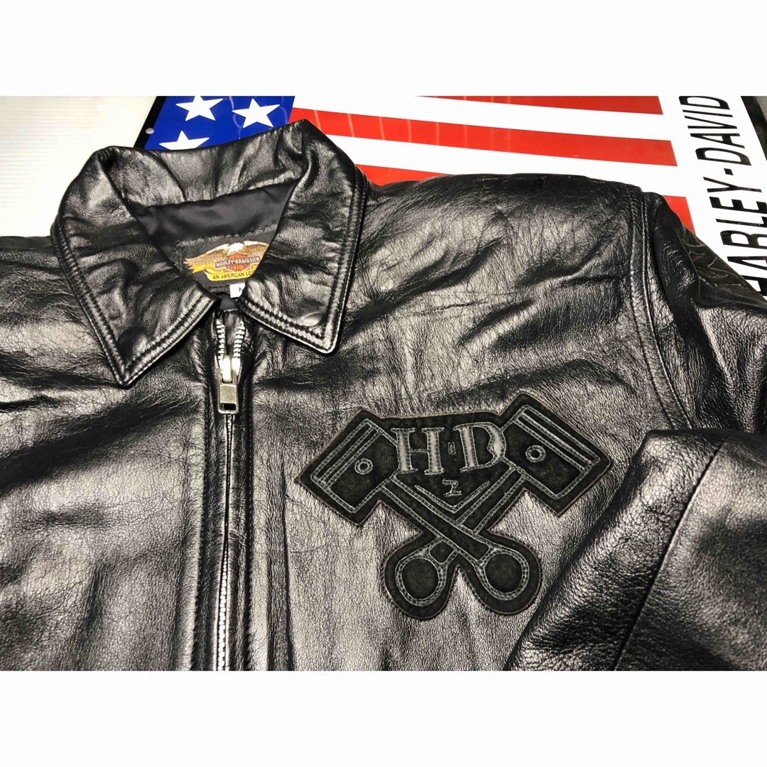 Harley Davidson - 【稀少！全面刺繍！入手困難】美品羊革ハーレー