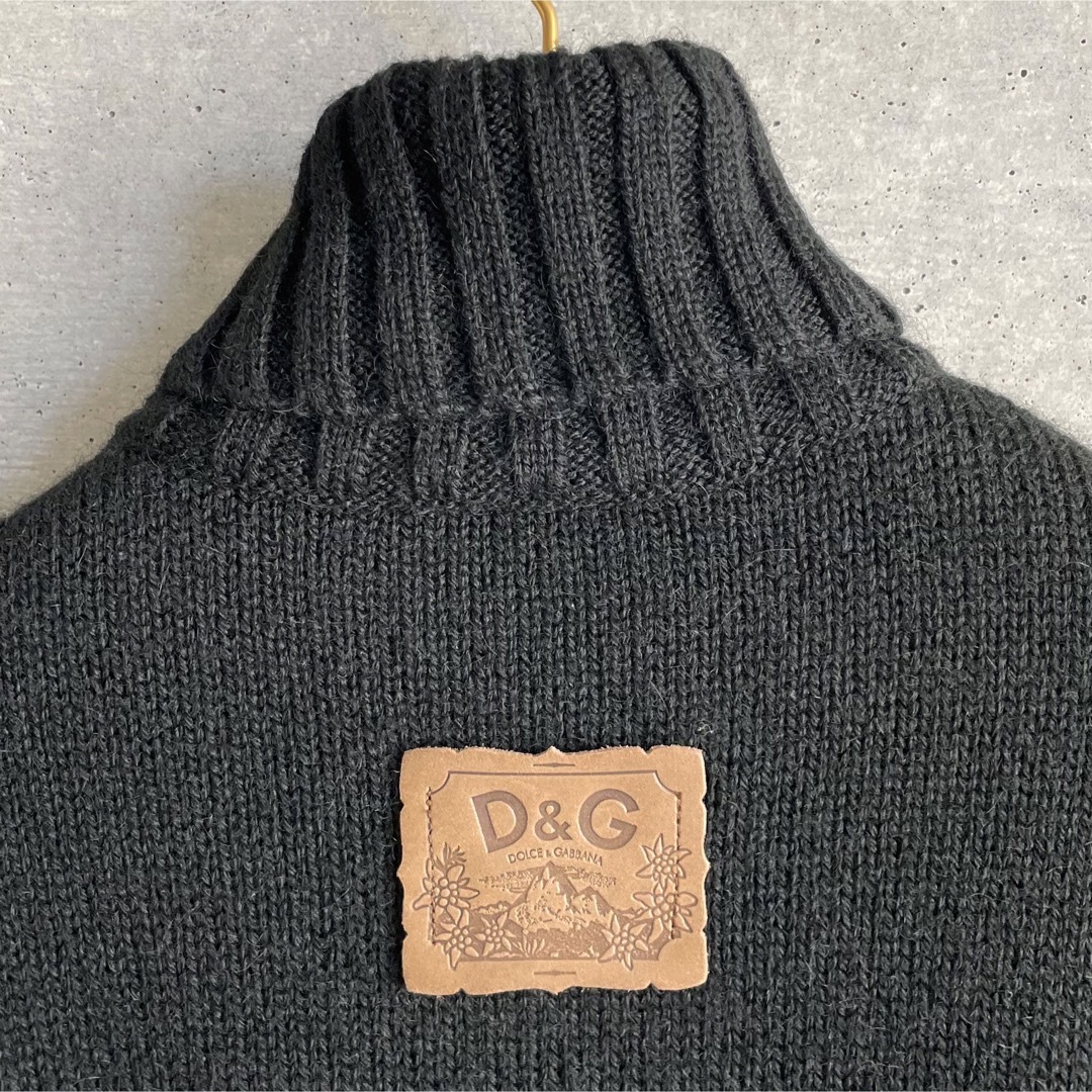 DOLCE&GABBANA - 美品 D&G ハイネックニット 46 イタリア製 ロゴパッチ