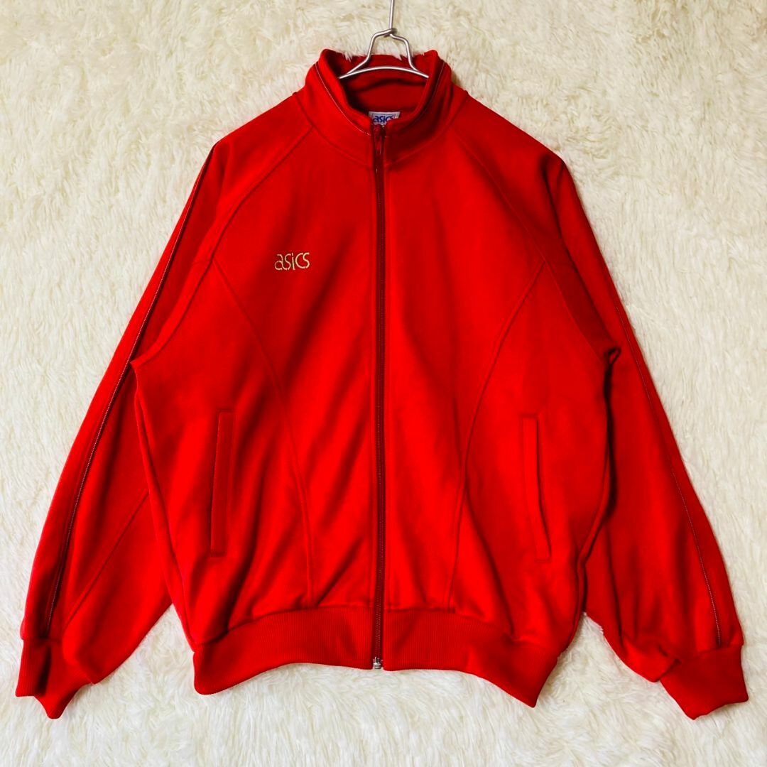 asics - 美品 アシックス 90s トラックジャケット ジャージ 赤 レッド
