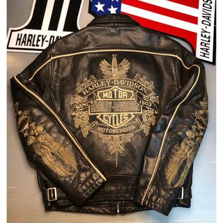 Harley Davidson - 【稀少！金糸刺繍！限定品！】山羊&牛革ハーレー