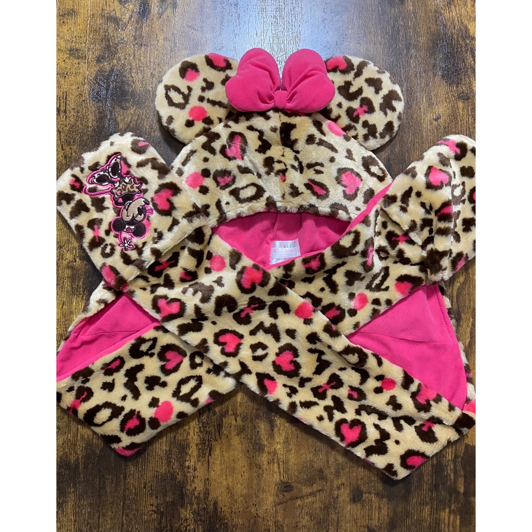 Disney - ディズニー ミニー レオパード マフラー ファンキャップ