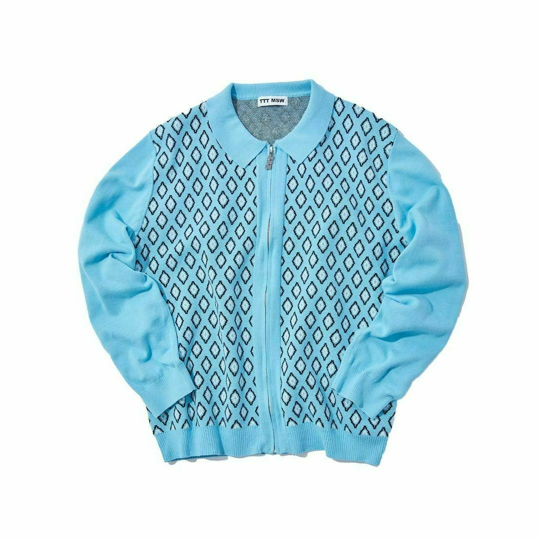 TTT_MSW - TTT_MSW Diamond Knit Polo ブルー 新品 タグ付き XLの通販