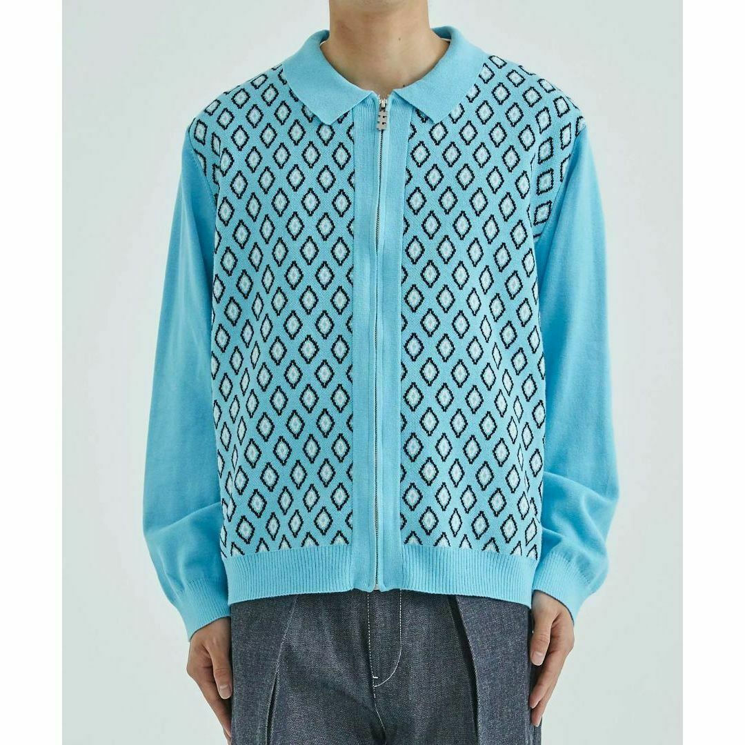 TTT_MSW - TTT_MSW Diamond Knit Polo ブルー 新品 タグ付き XLの通販