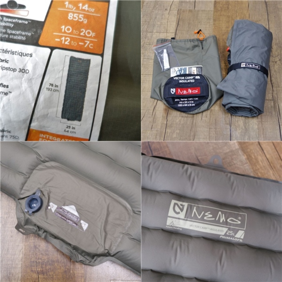ニーモ NEMO VECTOR CAMP INSULATED 25L インフレータブル マット