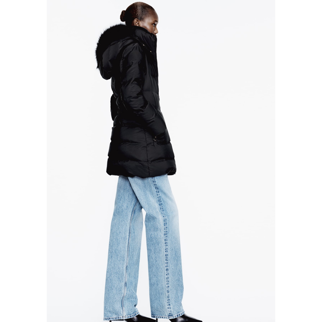 ZARA - セミロングダウンジャケット フードの通販 by ®️｜ザラならラクマ