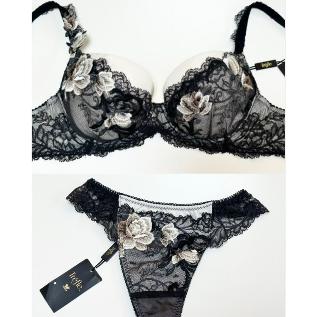 Wacoal - Trefle トレフル ブラジャー Tバックショーツ ソング 黒 白