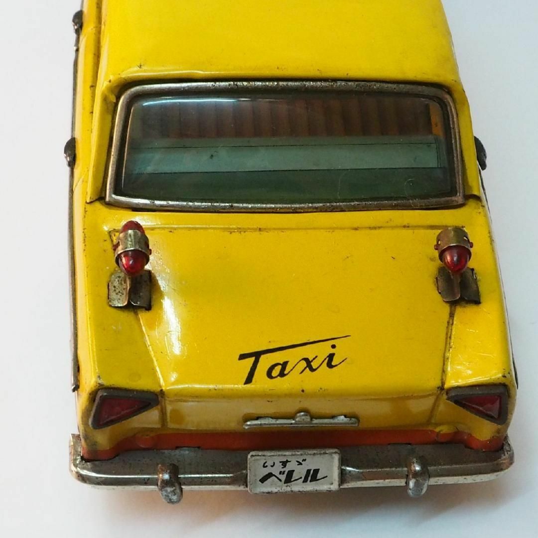 萬代屋【イスズ ベレル タクシー リモコン欠】当時物ブリキ製ミニカー