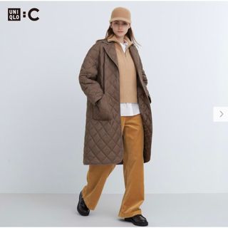 UNIQLO - ユニクロC パフテックオーバーサイズコート ブラウン S の