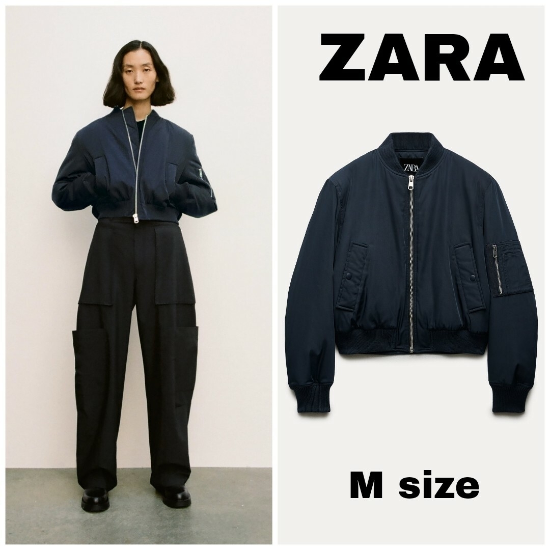 ZARA - ZARA ZW COLLECTION ショート ボンバージャケット Mサイズの