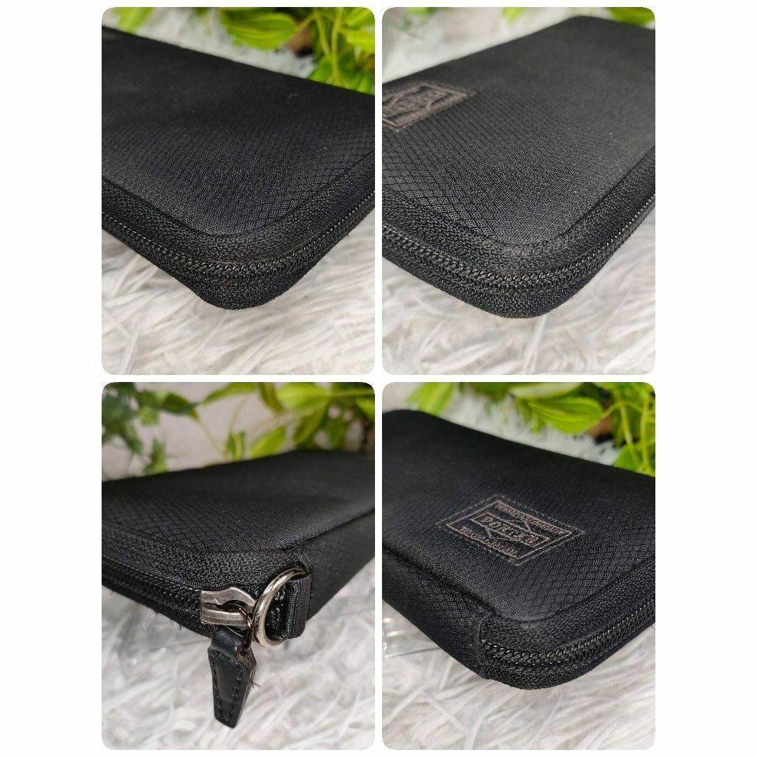 PORTER - PORTER 長財布 ブラック ラウンド ナイロン ポーター 財布 黒