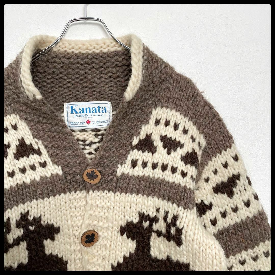 KANATA - KANATA カナタ ウッドボタン カナダ製 トナカイ カウチン