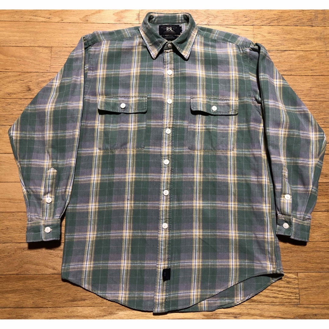 RRL - RRL ネルシャツ アメカジ グリーン ラルフローレン ジョニー