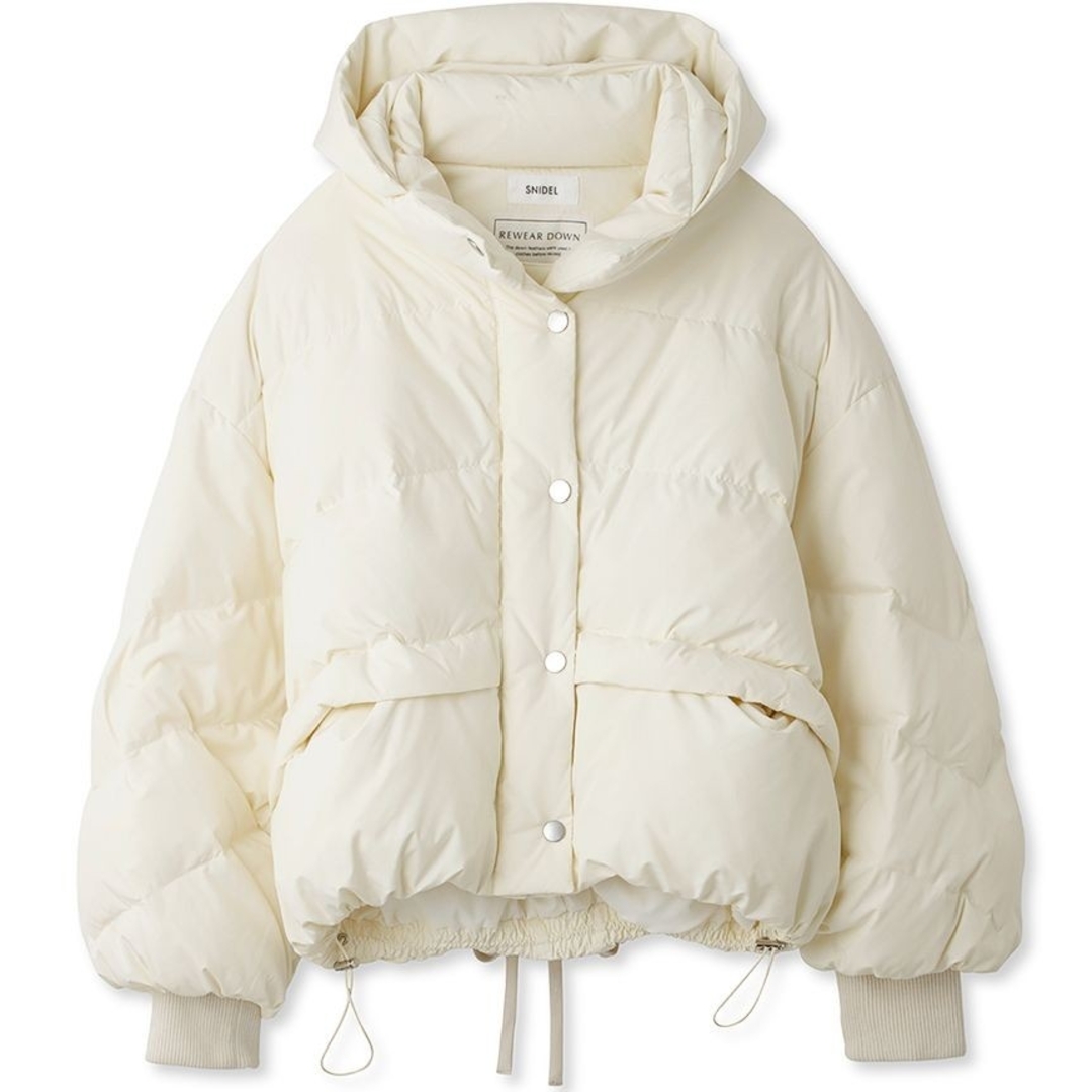 SNIDEL - ラスト Sustainableレースアップダウンジャケットアイボリー0