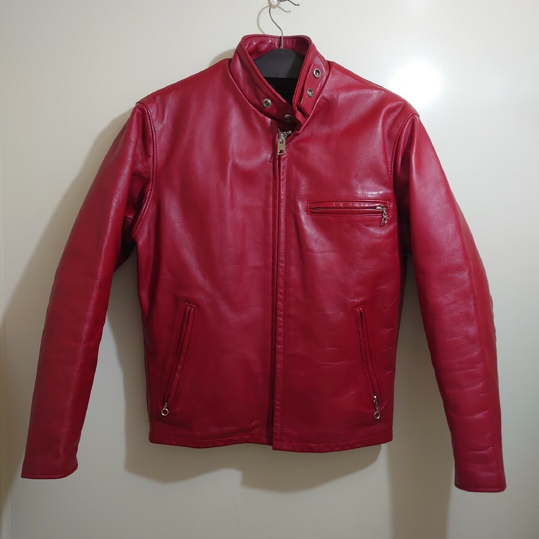 schott - ☆超美品☆Schott641 シングルライダース 赤 size38