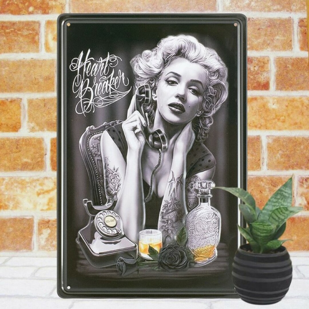 デザイン看板A4】マリリンモンローhb☆ポスター絵アートパネル白黒