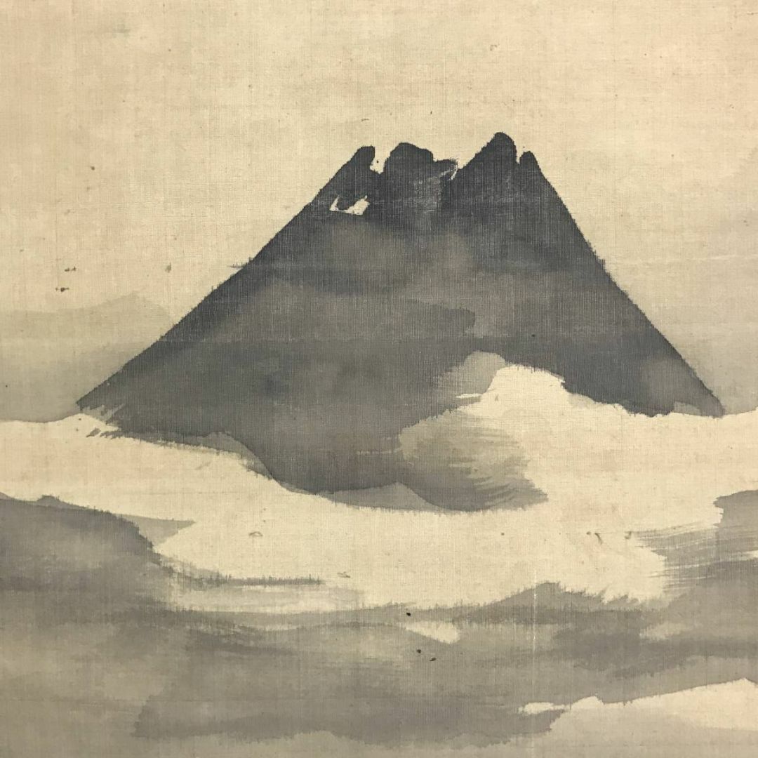 模写/谷文晁/富士山図/富嶽図/富岳図/富峰図/横物/掛軸☆宝船☆AE-218