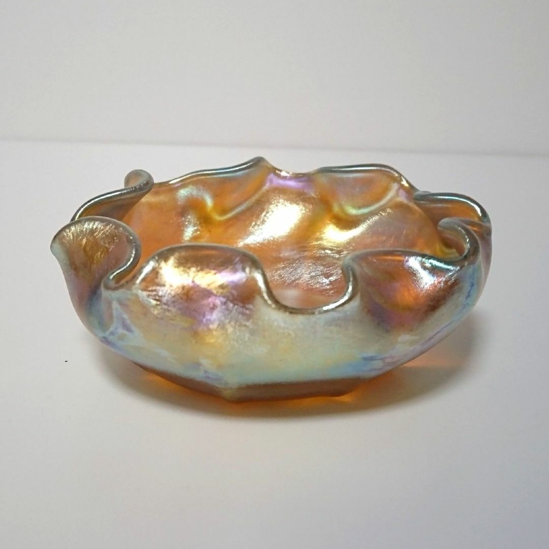 ルイスCティファニー 紙ラベル付きソルトセラー ファブリルガラス q82