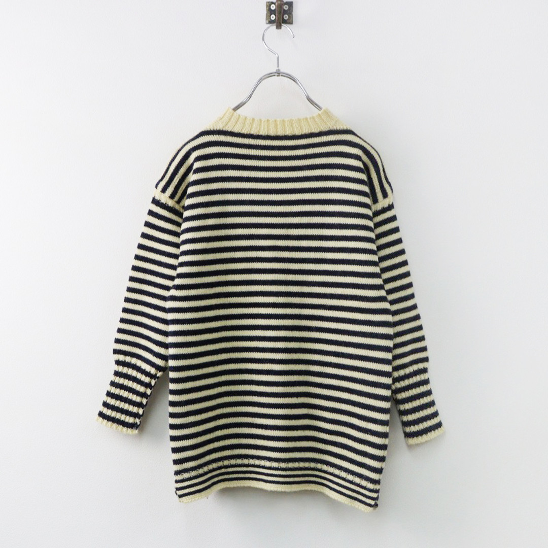 ルトリコチュール Le Tricoteur ウール100% ボーダー ガンジーセーター