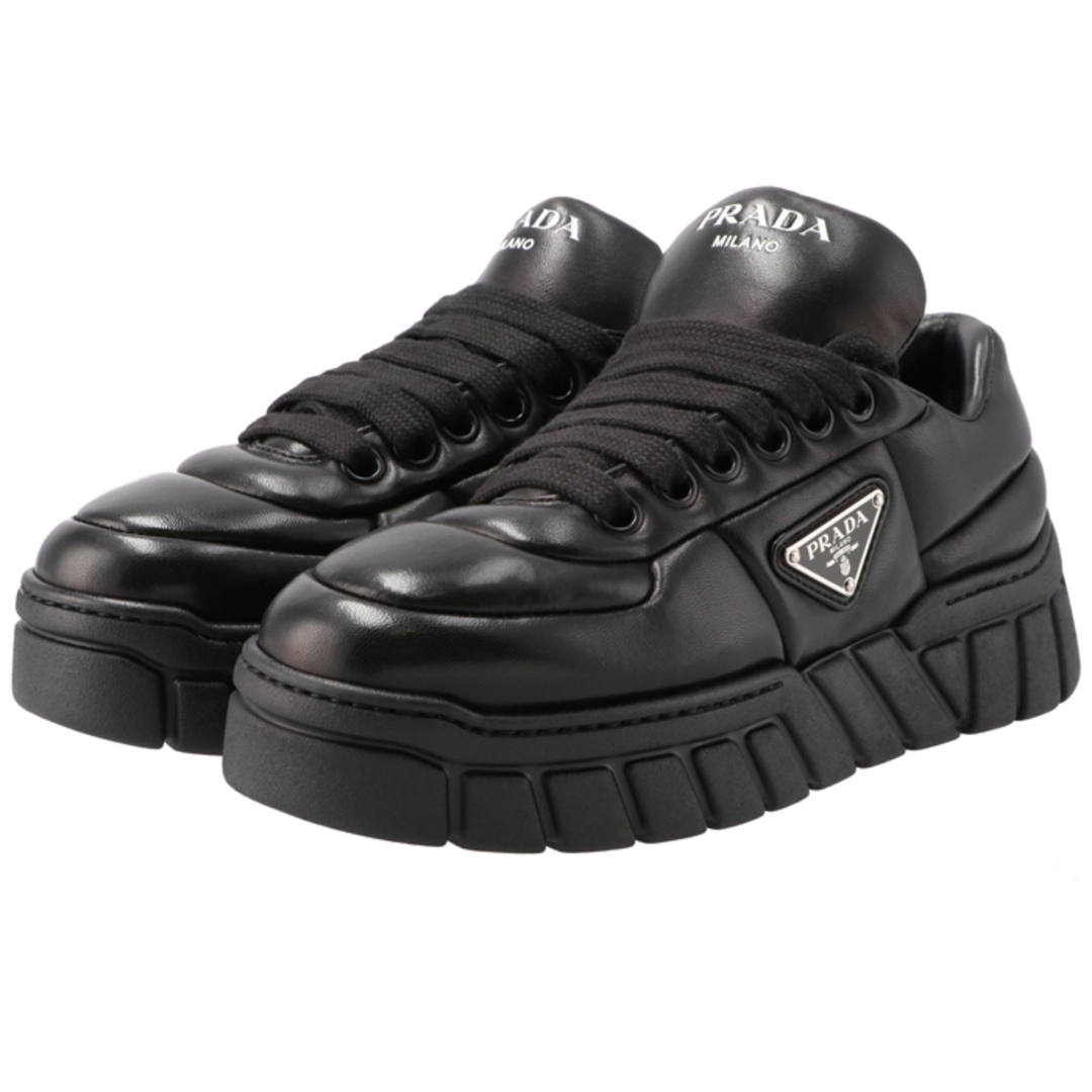 PRADA - プラダ PRADA スニーカー パデッドレザー 三角ロゴ レース