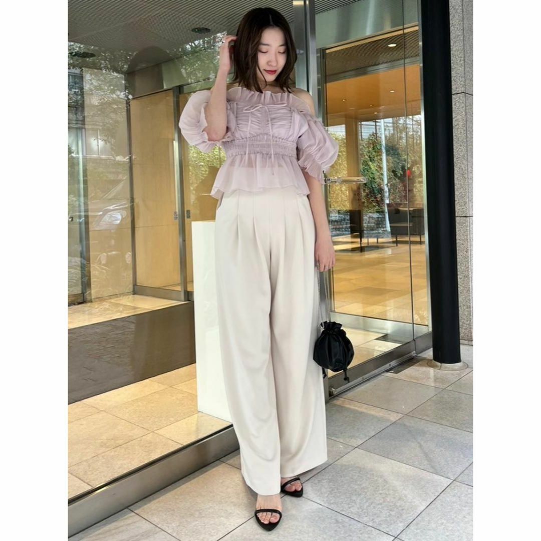 SNIDEL - 【新品】SNIDEL ギャザーフリルオフショルブラウス LPNK