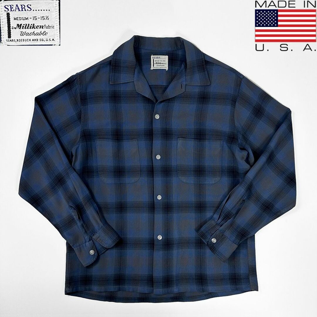 VINTAGE - 極上 美品◎50s 60s ビンテージ◎SEARS オンブレ レーヨン