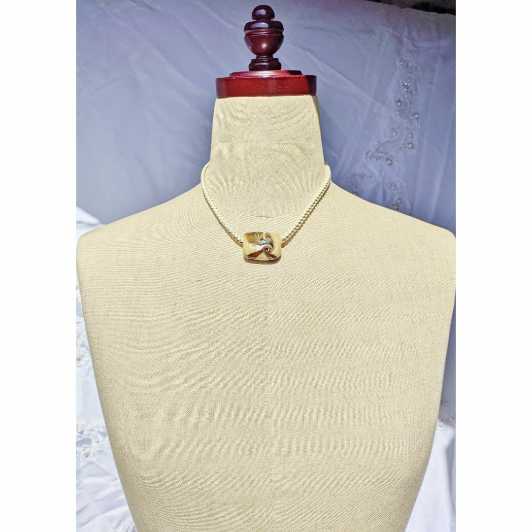 吉田正子トンボ玉（拾玖） 「江戸組み紐」ネックレス ガラス玉に込めた