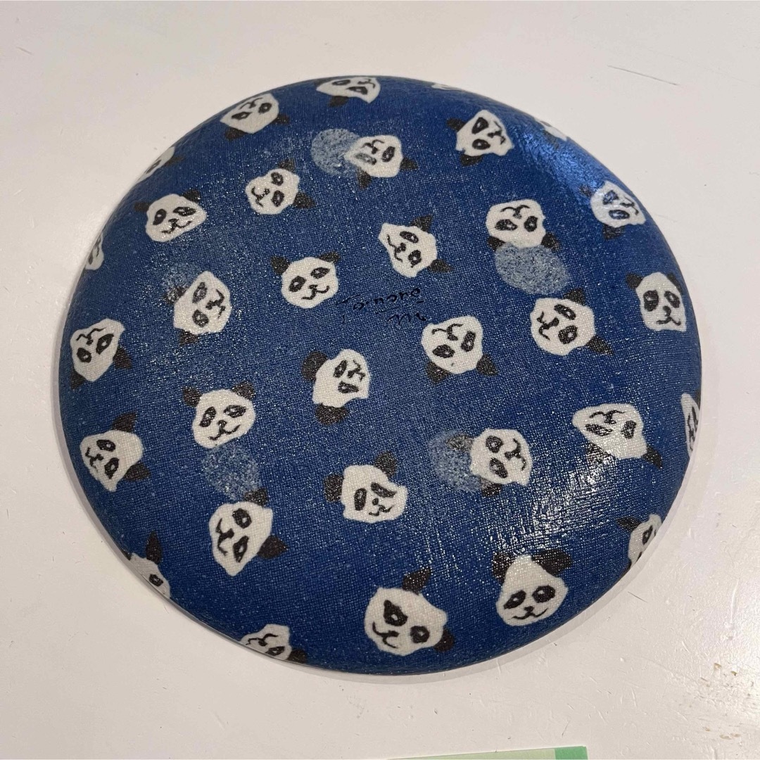 中皿【新品】水野智路 tomoro mizuno 陶器 練り込み技法 パンダ 青の