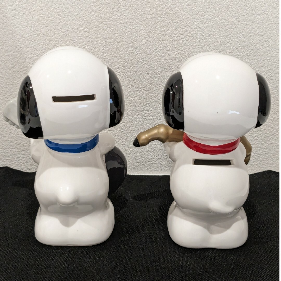 Vintage PEANUTS - SNOOPY 貯金箱 2体セット 陶器製 スヌーピー レトロ