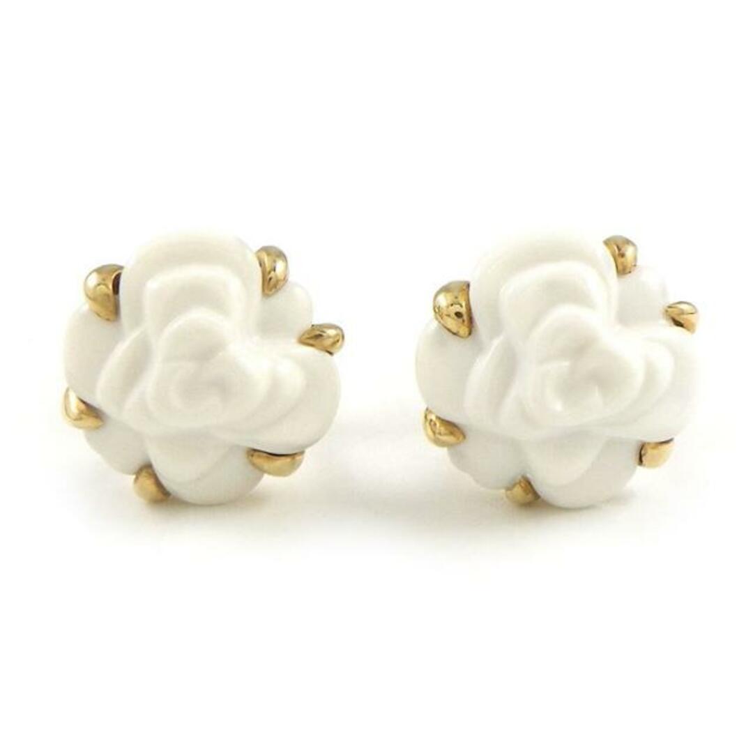 CHANEL - シャネル CHANEL ピアス カメリア ホワイト カルセドニー