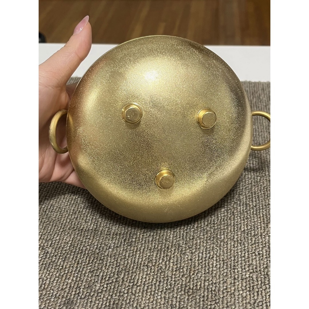 金メッキ 香炉 24KGP お香 仏壇 三足 線香立 黄金茶釜型の通販 by 肉